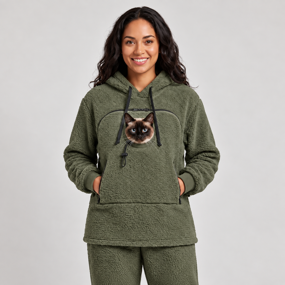 PurrNest™ Cozy Pet-Carrying Sherpa Hoodie