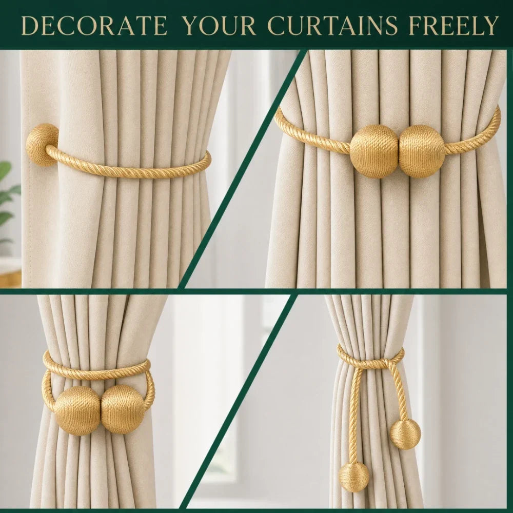 DrapeNest™ Magnetic Curtain Tiebacks