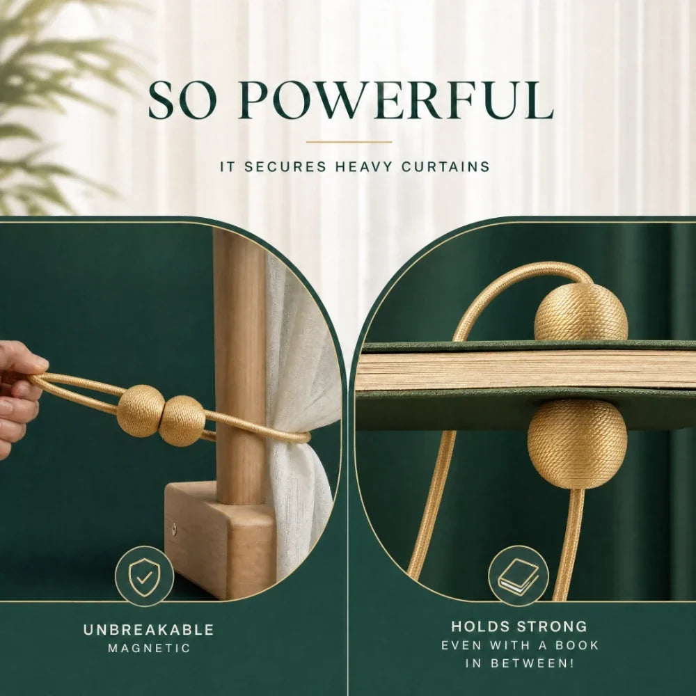DrapeNest™ Magnetic Curtain Tiebacks
