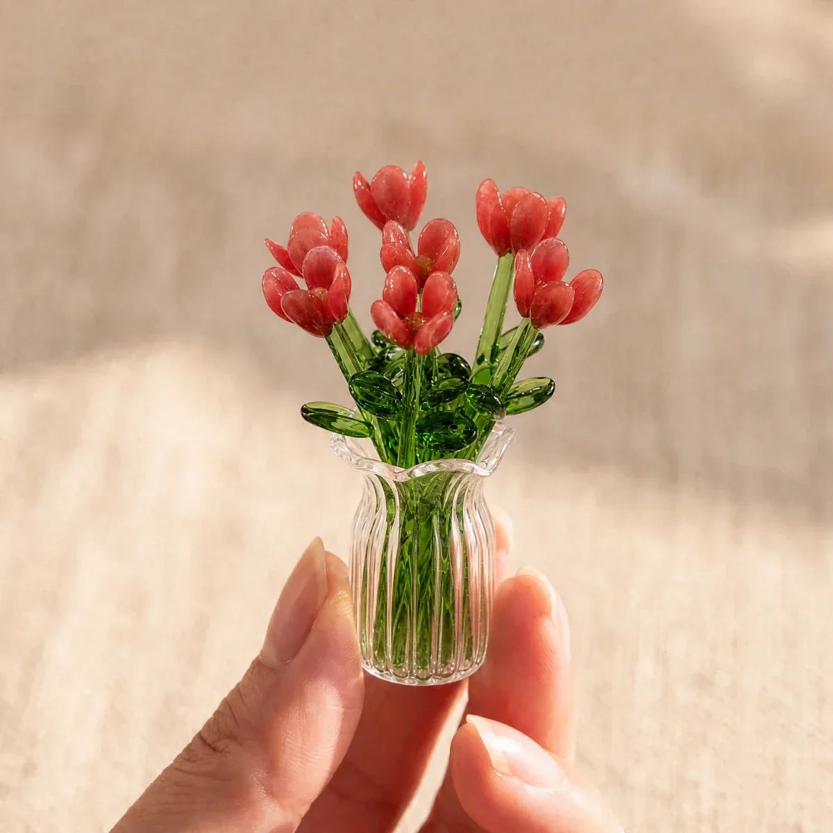 Bloomora™ Glass Flower Bouquet with Vase