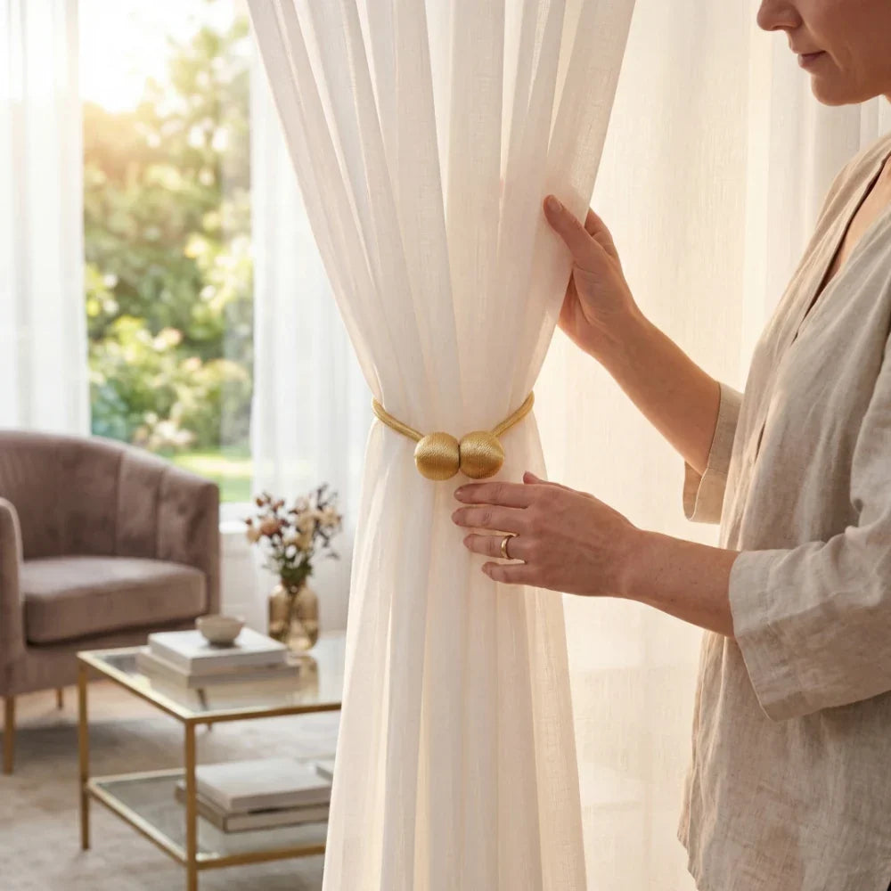 DrapeNest™ Magnetic Curtain Tiebacks