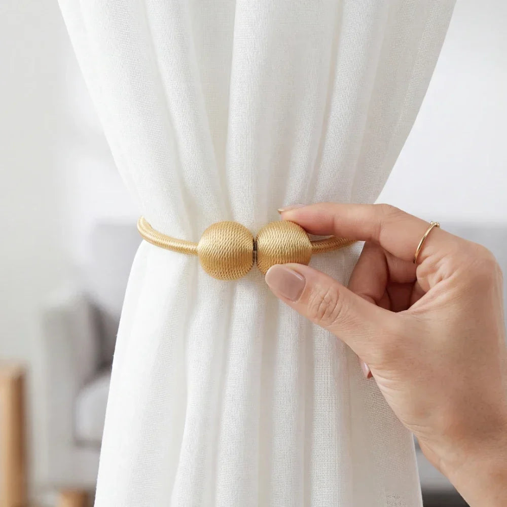 DrapeNest™ Magnetic Curtain Tiebacks