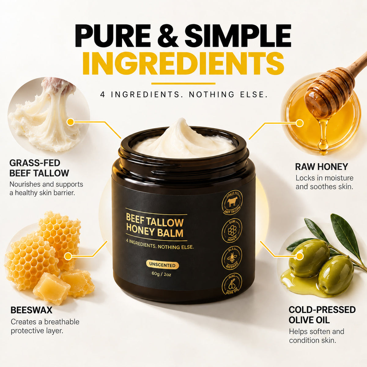 TallowForge™ Men’s Tallow & Honey Skin Balm