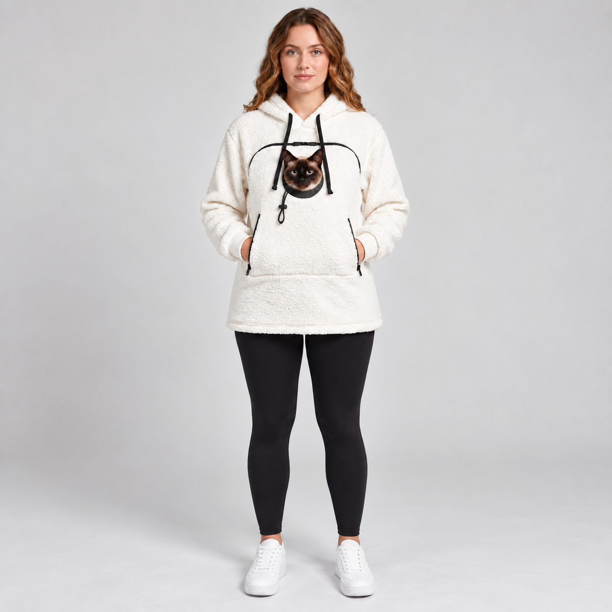 PurrNest™ Cozy Pet-Carrying Sherpa Hoodie