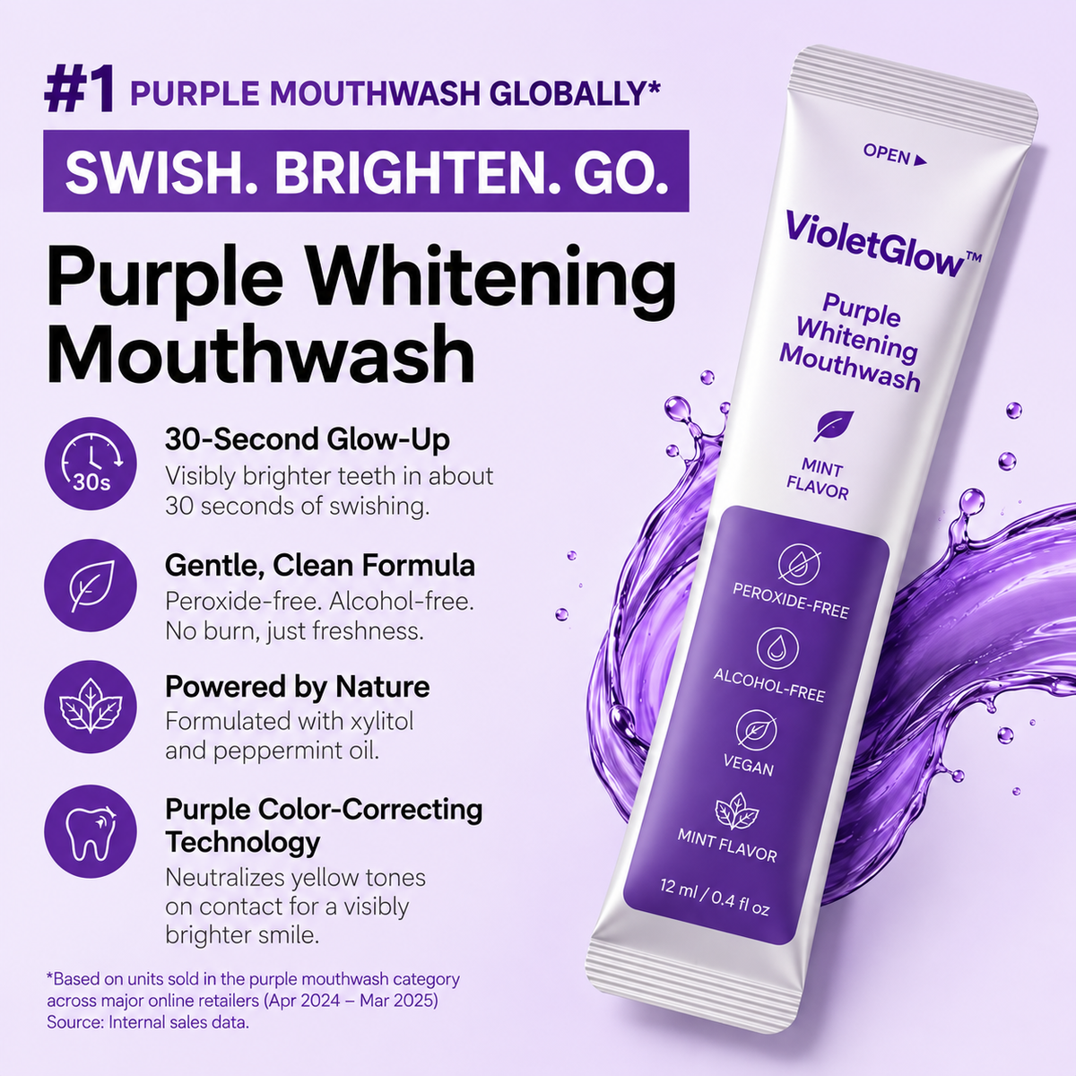 VioletGlow™ Purple Color-Correcting Mouthwash