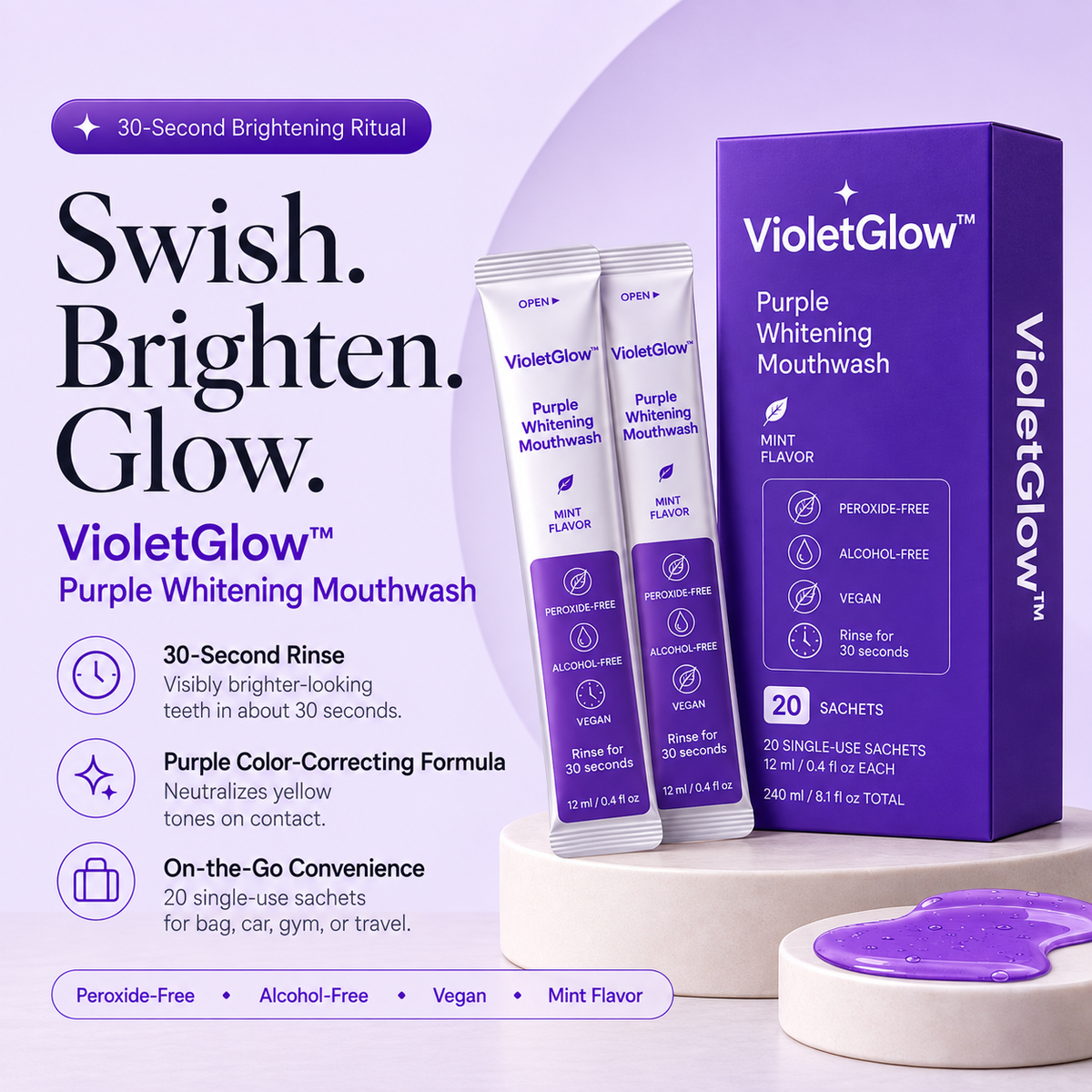 VioletGlow™ Purple Color-Correcting Mouthwash