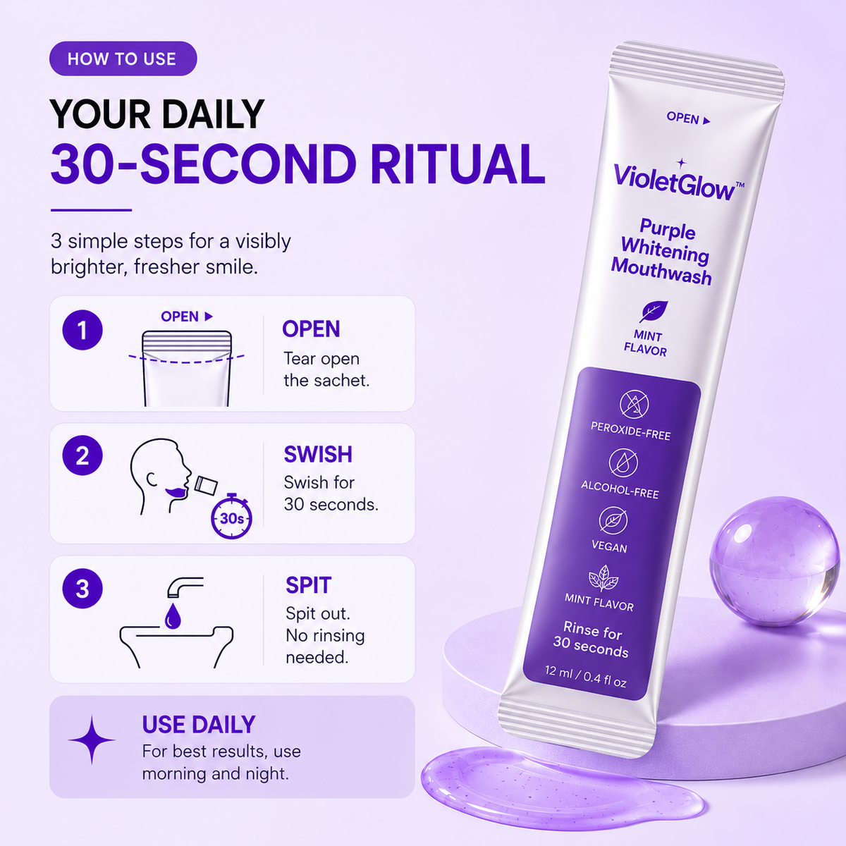 VioletGlow™ Purple Color-Correcting Mouthwash