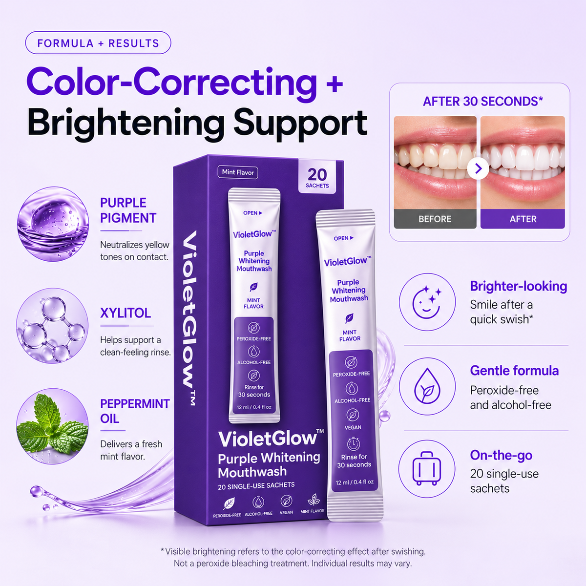 VioletGlow™ Purple Color-Correcting Mouthwash