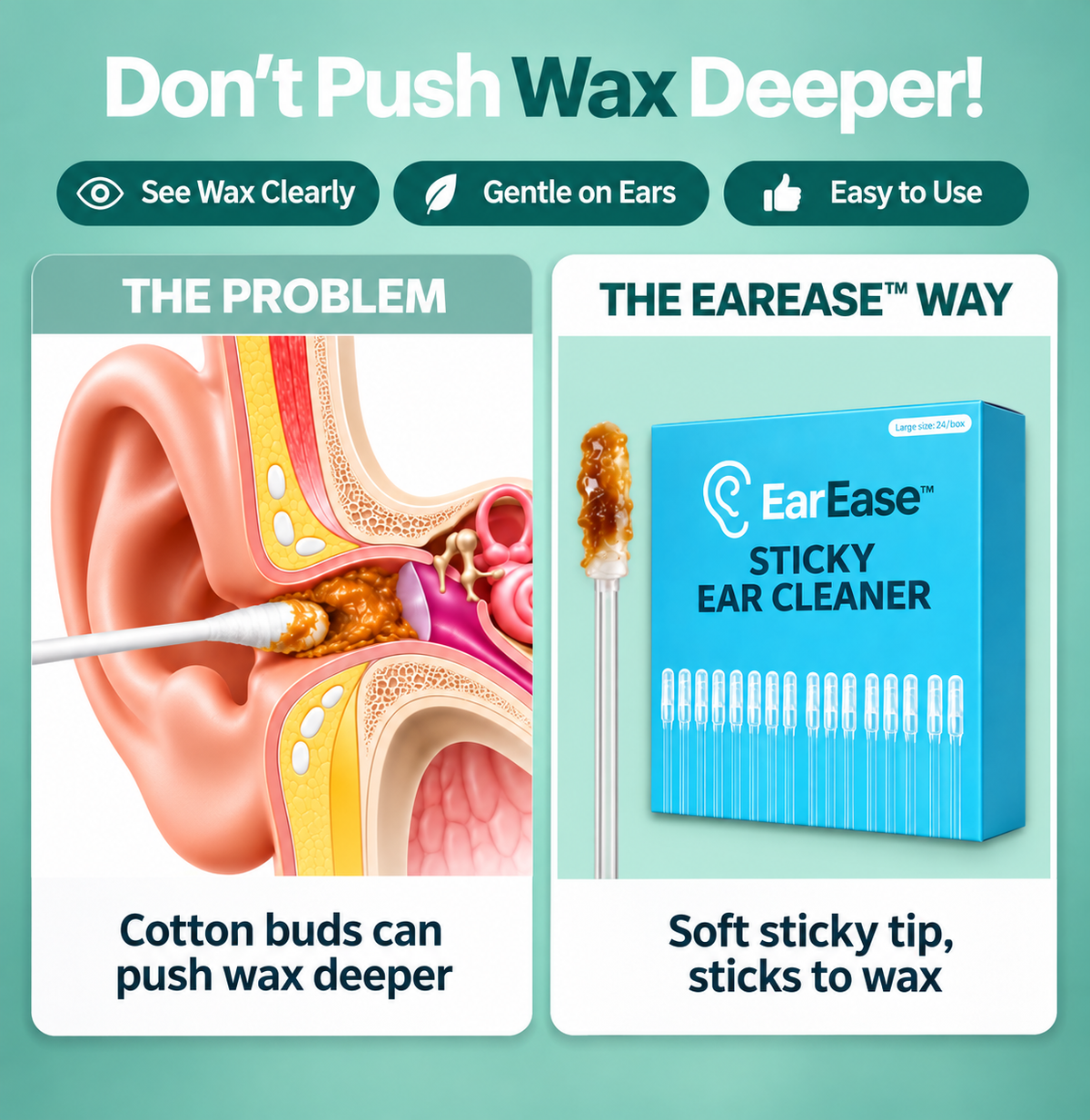 EarEase™ Reusable Wax-Removal Ear Wands