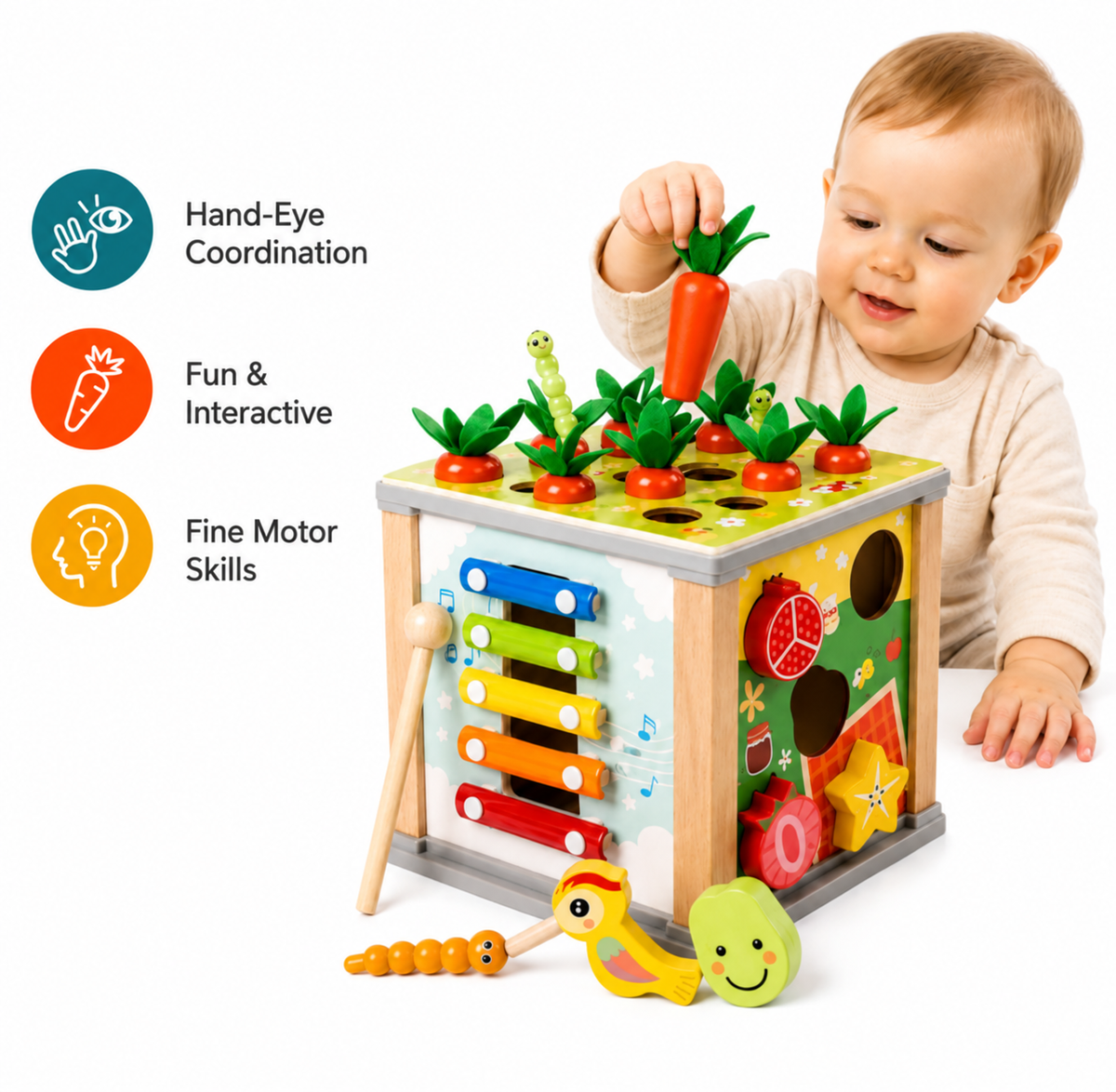 WonderCube™ Interactive Wooden Activity Center