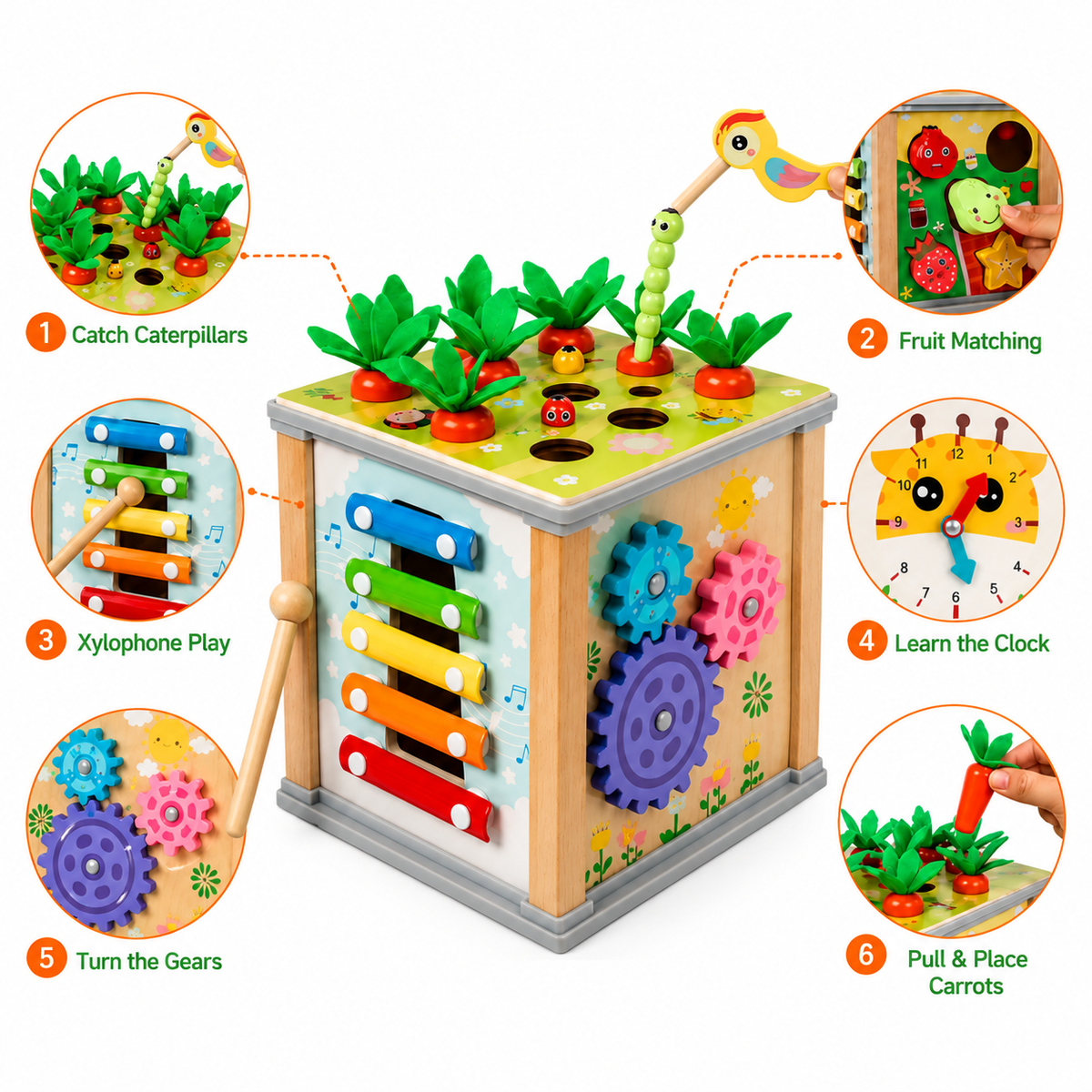WonderCube™ Interactive Wooden Activity Center