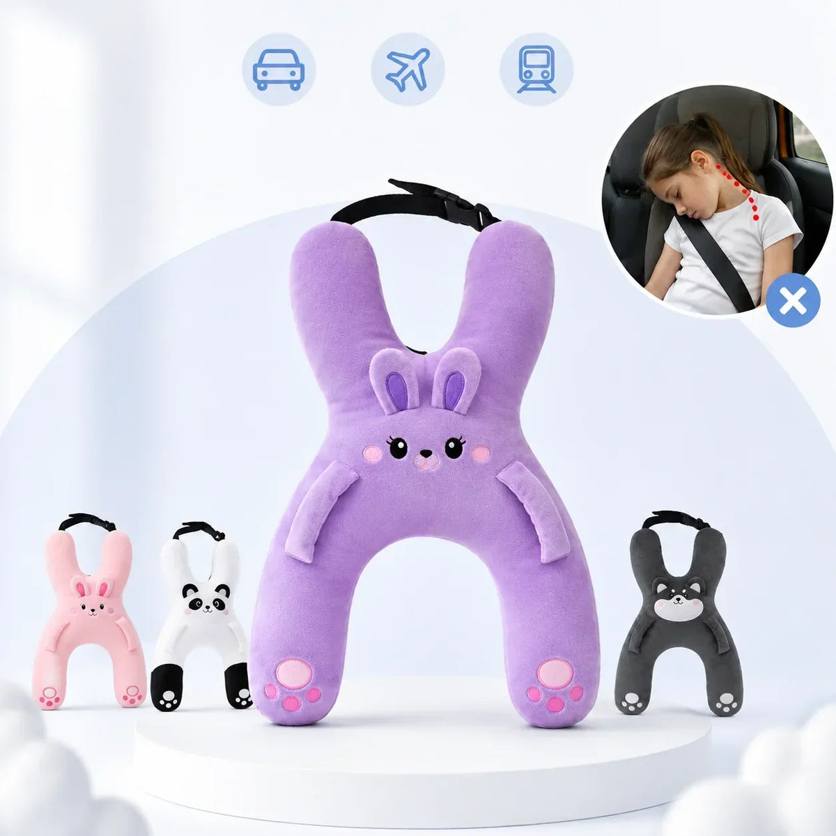CuddleTrip™ Children's Travel Pillow with Head Support