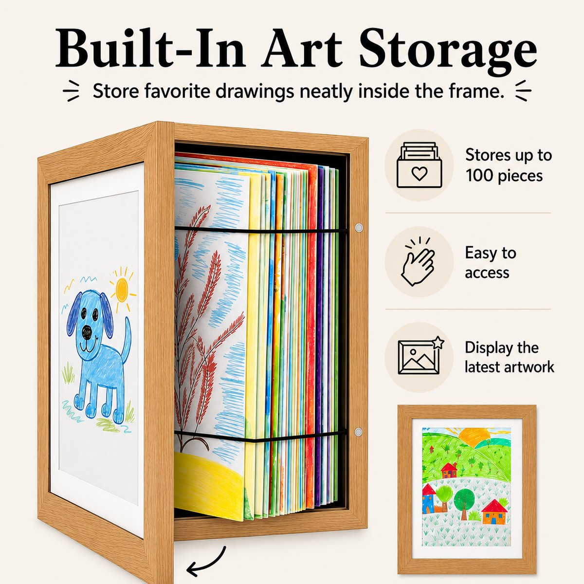 ArtKeep™ Kids’ Art Frame – Stylishly Display & Store Their Creative Masterpieces