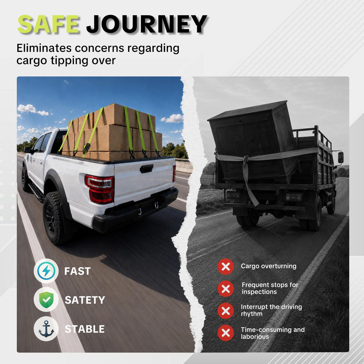 StrapSwift™ Self-Retracting Ratchet Straps