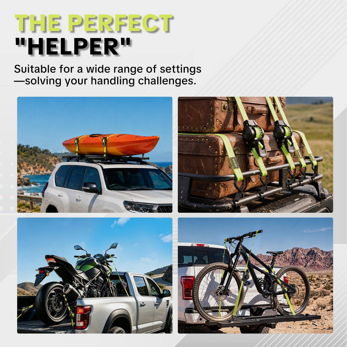 StrapSwift™ Self-Retracting Ratchet Straps