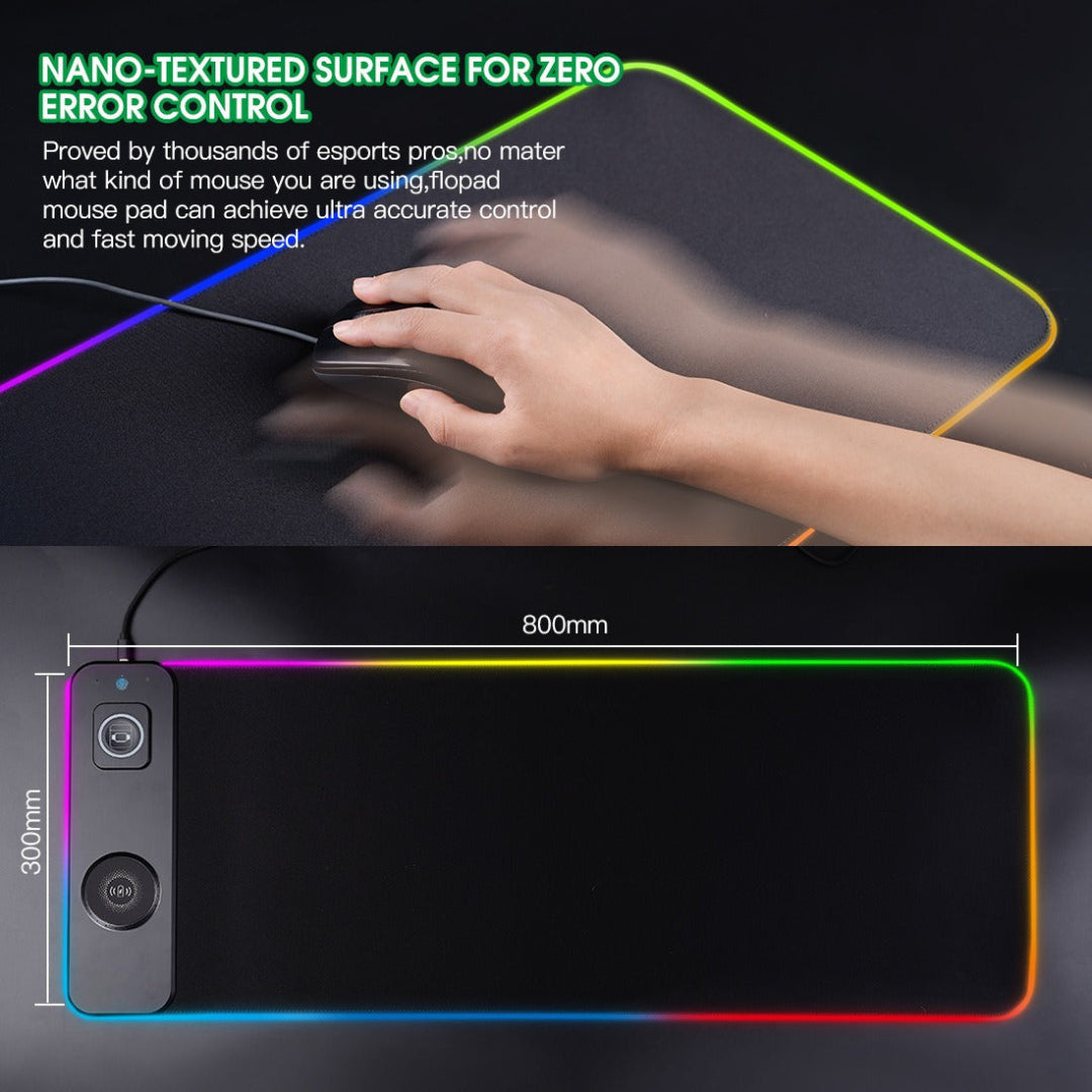 AeroGlow™ RGB Desk Mat with Wireless Charging