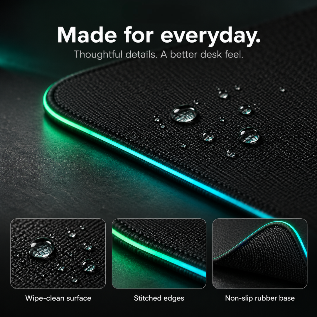 AeroGlow™ RGB Desk Mat with Wireless Charging