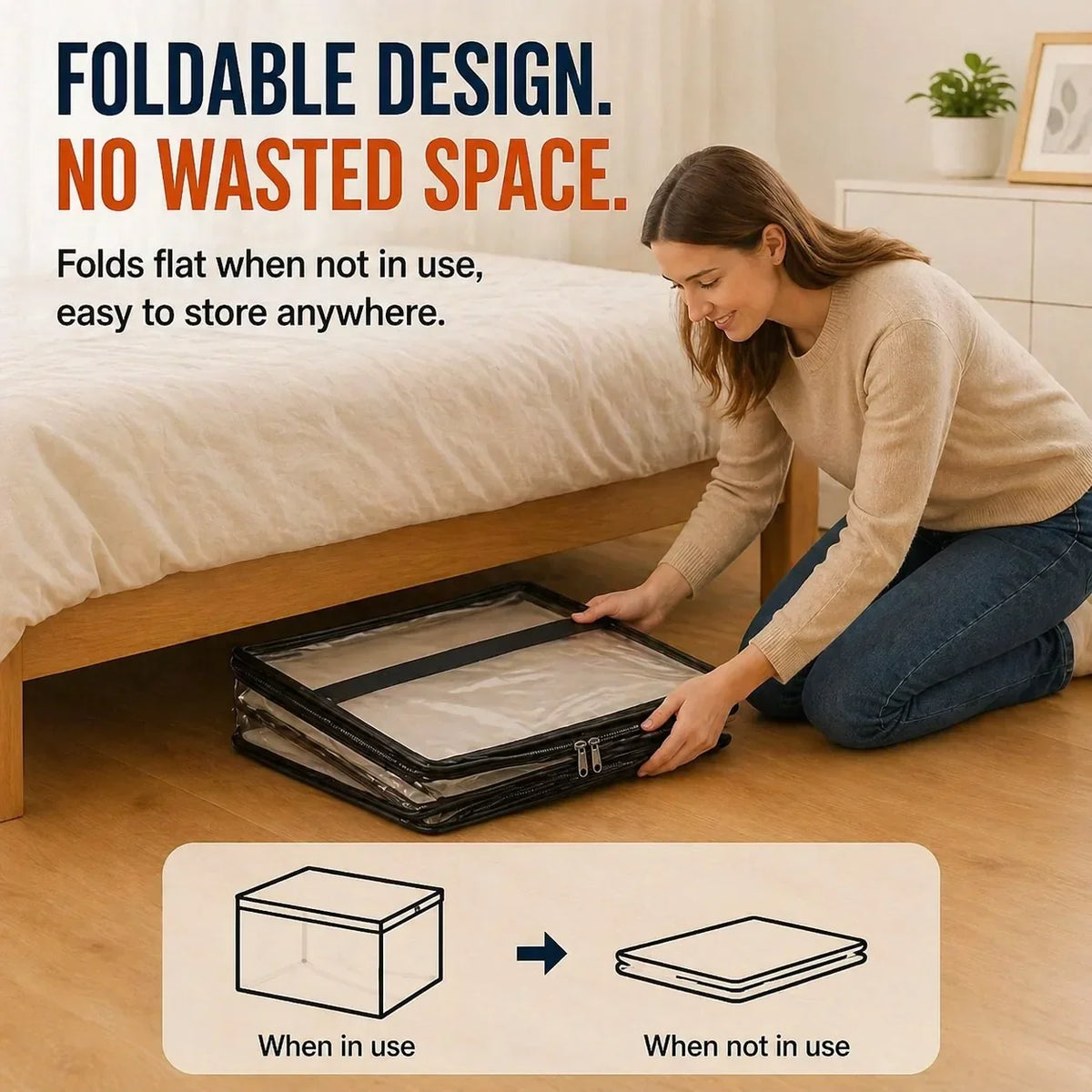 Storeva™ 3-Piece Storage Box Set | Transparent Storage & Space-Saving Organisation