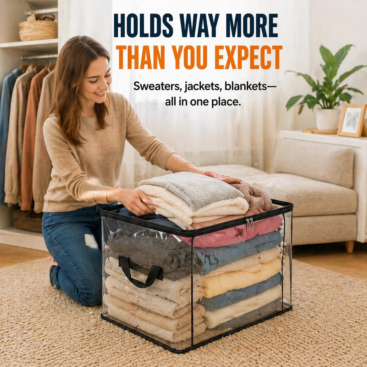 Storeva™ 3-Piece Storage Box Set | Transparent Storage & Space-Saving Organisation